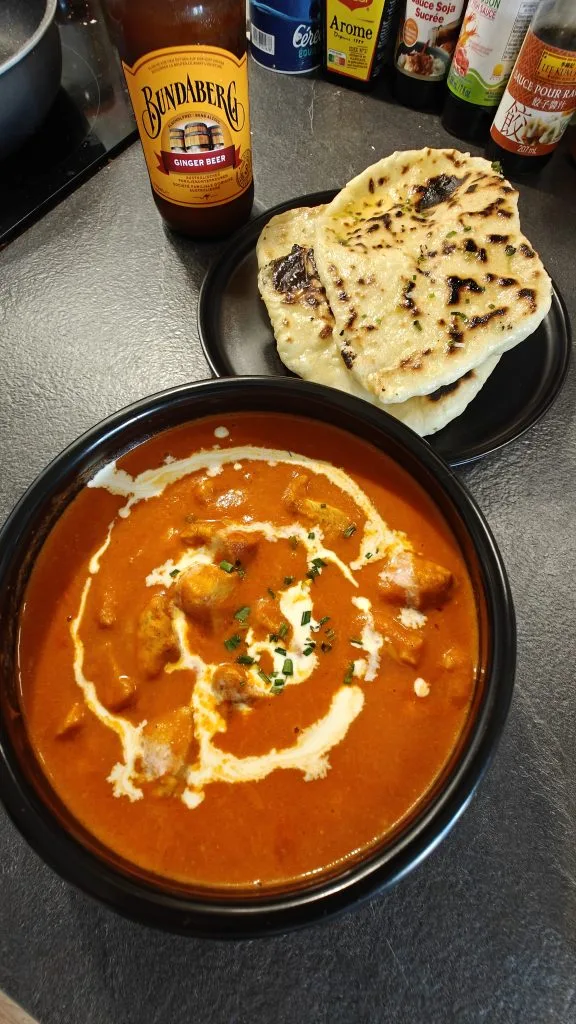 Butter Chicken & Cheese Naans