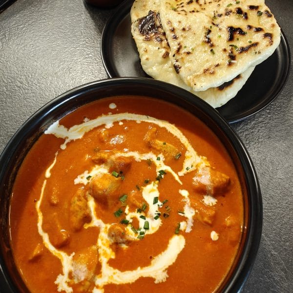 Butter Chicken & Cheese Naans