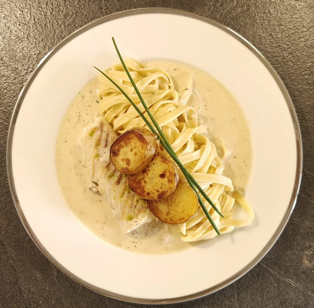 Cabillaud sauce au vin blanc