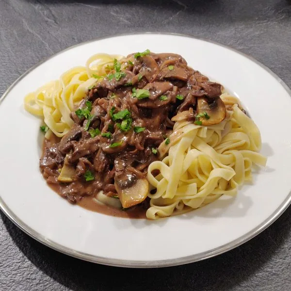 Pâtes crémeuses aux champignons