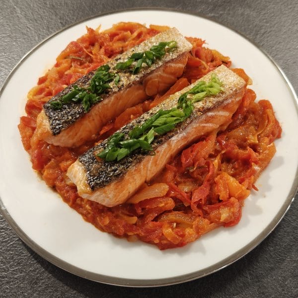 Saumon à la piperade